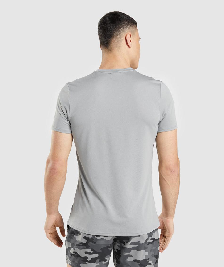 T Shirts Gymshark Arrival Estampadas Hombre Gris | CO 3391NWY